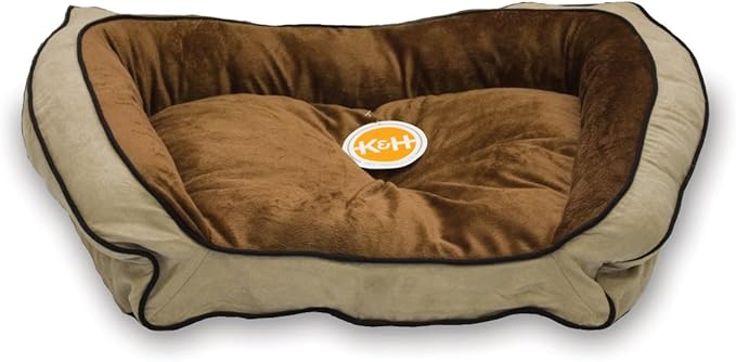 K&H Pet Products Bolster Couch Pet Bed Large Mocha/Tan 28" x 40"