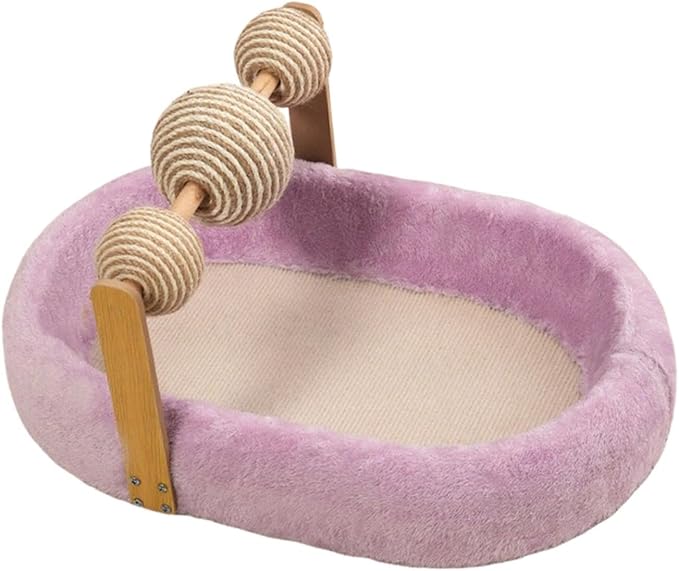 Cat Scratching Board Kitten Bed Furniture Protector Training Toys Exercise Cats Scratcher Bed Cat Scratching Pad for Resting- Purple