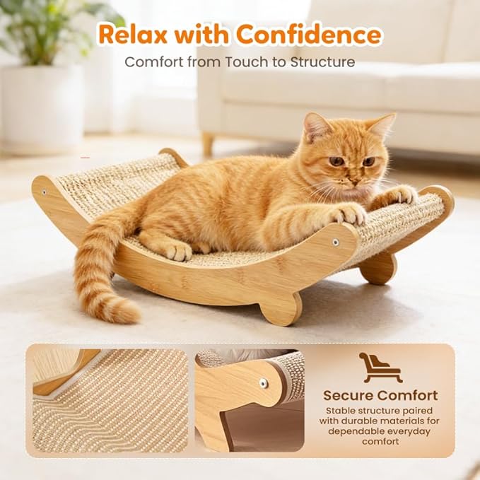 2026 New Cat Recliner Scraper Board, Large 2 in 1 Cat Recliner Scratch Board, Durable Cat Scratching Pad Cat Scratcher Bed Cardboard Cat Scratchers for Indoor Cats (B)