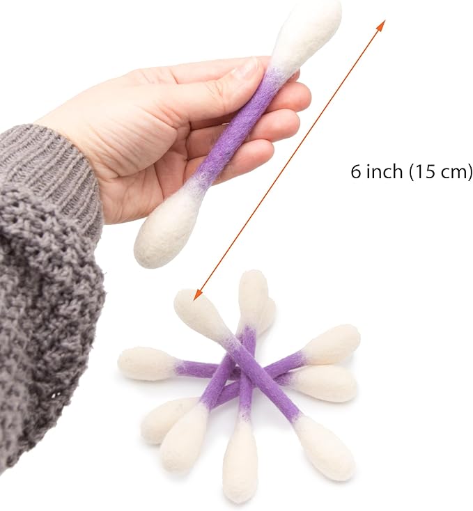 Glaciart One Swabs Cat Toys with Catnip - 6 Pk | Durable for Chew, Cute Cat Toys Interactive Kitty for Boredom, Exercise, & Play | Filled w/Organic Catnip for Anxiety & as Digestive Aid | Gift Idea