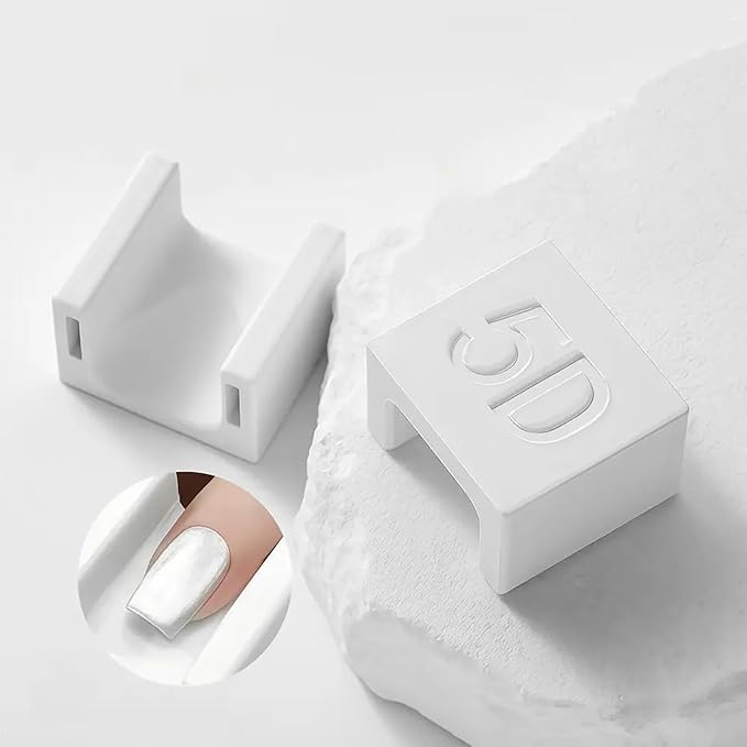 5D Nail Magnet Tool for Cat Eye Gel Polish - Cateye Magnets for Nails, Non-Slip Finger Stand, Strong Magnet Cat Eye Nail Art Tool for DIY & Salon - White