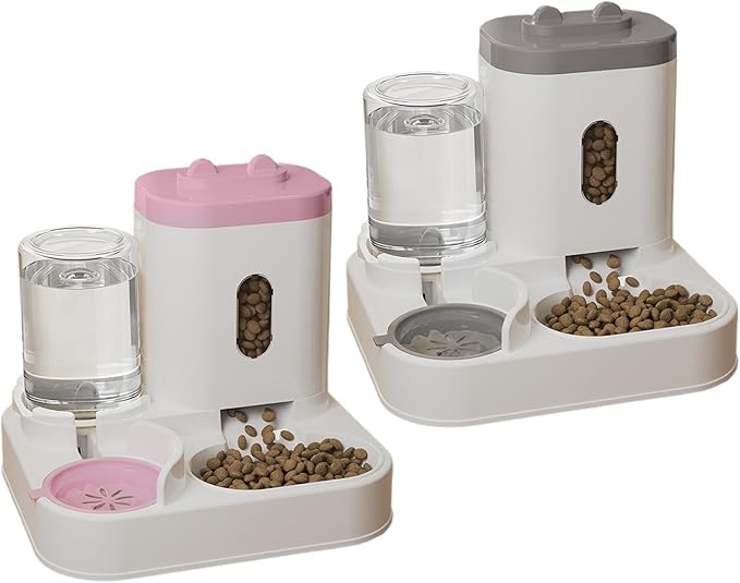 Automatic Cat Feeder | Smart 2-in-1 Food Water Dispenser | Cat Automatic Feeder | for Outdoor Indoor Animal Kitten Puppy Feeding Watering Wet Dry