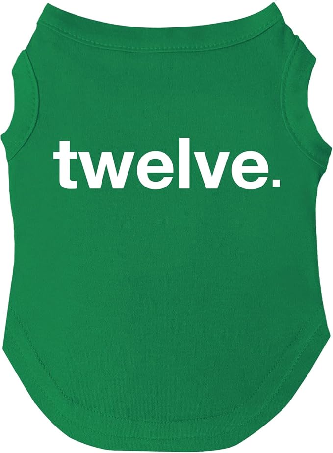 Twelve 12th Birthday Dog Tee Shirt | Sleeveless | Pawty | Party Theme | Celebration Supplies | Photoshoot (Green, 2X-Large 1036)