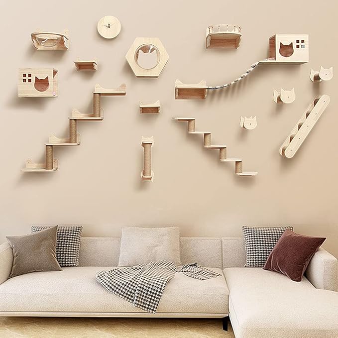 Wall Mounted Cat Bed Wood Floating Cat Shelves Cat Hammock Cat Activity Center Cat Lounger Cat Condo House Modern Cat Furniture Cat Perch Kitty Bed Cat Climber Tree