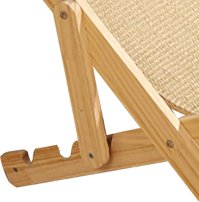 TITA-DONG Cat Hammock Bed, Elevated Cat Bed with Durable Sisal Scratcher, Durable and Non Shedding Sisal Scratcher, Wood Cat Chair Cat Furniture of Mini Beach Chair for Pet Cat(Sisal)