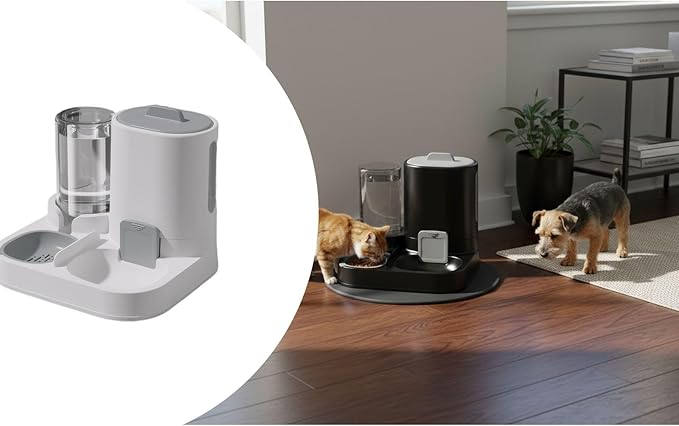 Automatic Pet Feeder and Water Dispenser for Cats and Dogs with Large Capacity Food Water Station