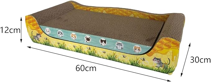Cat Scratcher Cardboard Lounge Protect Carpets and Sofas Cat Furniture Pet Sofa Cat Scratch Bed for Indoor Cats Exercise Rest, XL with mat