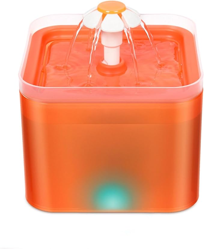 2L Cat Water Fountain,Pet Automatic Drinking Dispenser Watering Supplies, Ultra Silent Drinking Dispenser Bowl with LED Light, for Cats and Small Dogs,C