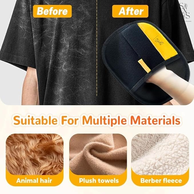 Pet Hair Removal Gloves for Dogs and Cats - Upgraded Reusable Electrostatic Grooming Glove - Easy Pet Hair Remover for Furniture - Clothing Carpet & Car Seats (2)