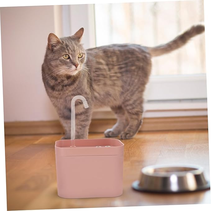 LIOOBO Automatic Cat Water Fountain Pink Electric Water Feeder with Circulation System for Cats and Dogs Portable Design Mute Pump Fun Flower Shape Outlet Easy to