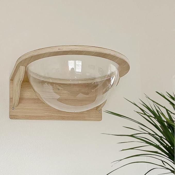 Cat Wall Shelves Wood for Large Cats,Wall Bubble House, Cat Wall Beds Furniture for Indoor Perch Transparent Capsule Bed Cat Steps-XL