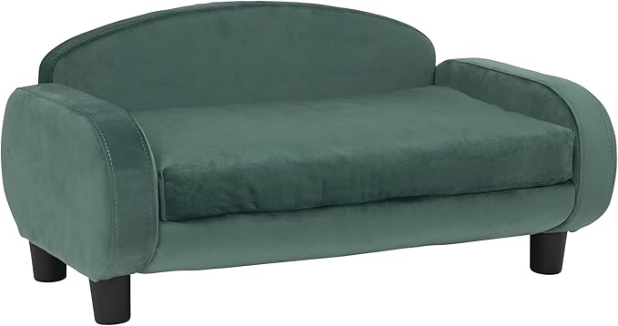 Paws & Purrs Cat Sofa Bed, Pet Couch for Indoor Cats Elevated Cat Beds with Removable Washable Mattress Cover for Kitten, Puppy or Small Animal- 31.5" Wide, Teal