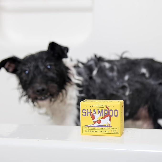 J.R.LIGGETT’S Natural Dog Shampoo Bar for Sensitive Skin - 100% Detergent Free, Non-GMO, Tear-Free Formula Gently Calms Dry, Itchy Skin - Safe for Puppies and for Regular Use - 3.5 oz Bar