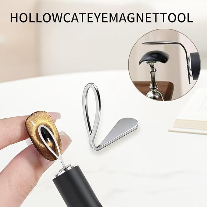 5Pcs Ring Shape & 1Pcs Cylindrical Cat Eye Nail Magnet Set - Strong Magnetic Tool for 3D Cat Eye, Galaxy & Ring Effect Nail Art, Professional Salon & DIY Manicure Tool Kit