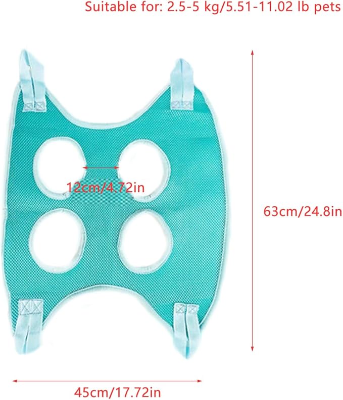 Cat Grooming Hammock Breathable Hanging Harness Restraint Holder Helper for Pet Nail Trimming Cutting Clipping Bathing Claw Care Small Dogs Chihuahua Poodle Puppy Benny Rabbit