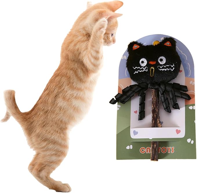Silvervine Chew Sticks for Indoor Cats, Catnip Toys for Indoor Cats, Kitten Chew Toys Teething Cat nip Toys for Indoor Cats Teething Toys for Kittens(Black)