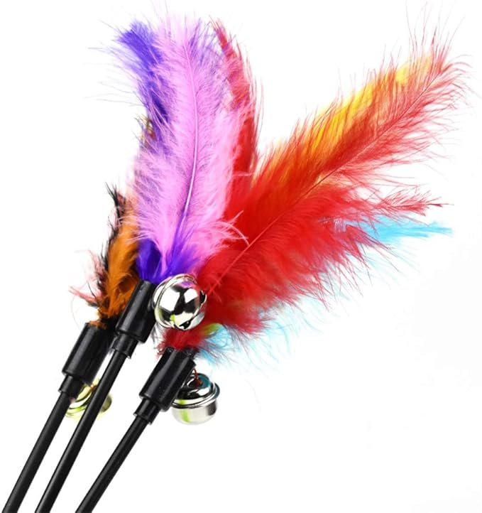 Cat Toys, Cat Toy Wand with Bells Cats Interactive Teaser Toy Teaser Wand for Cats Kittens