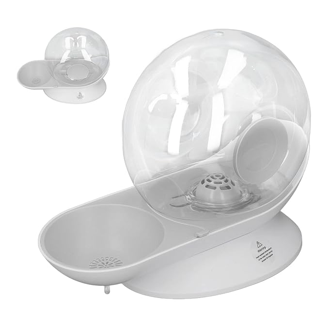 Pet Water Dispenser Snail Shape Automatic Water Drinking Fountain 2.8L Large Capacity for Dogs and Cats (Gray)