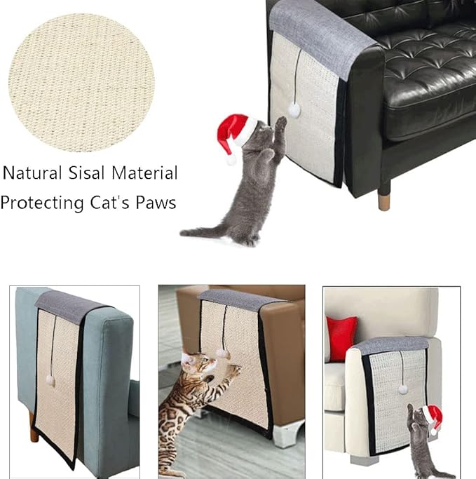 Cat Scratch Pad Sofa Couch Furniture Couch Protector Natural Sisal Cat Scratching Mat Couch Cover Protection for Indoor Cats Grinding Claws Nails Cat Furniture Protector for Couch Carpets Sofas