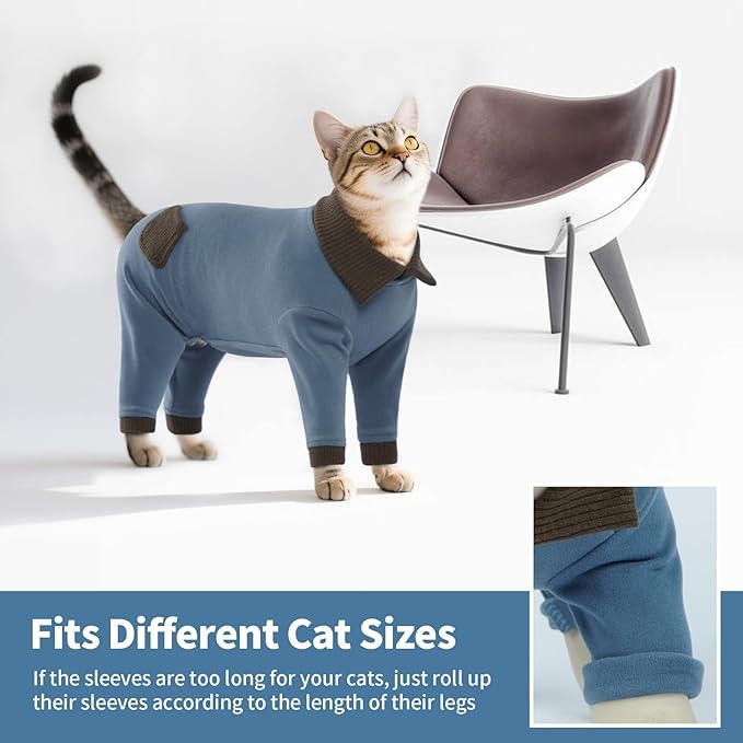 T'CHAQUE Sticky Hair Cat Clothes, Professional Recovery Suit for Cats, Anti-Shedding Shirt Outfit, Soft Pajamas for Kittens, Post-Surgery Onesie for Male & Female Cats, Fuchsia, Large