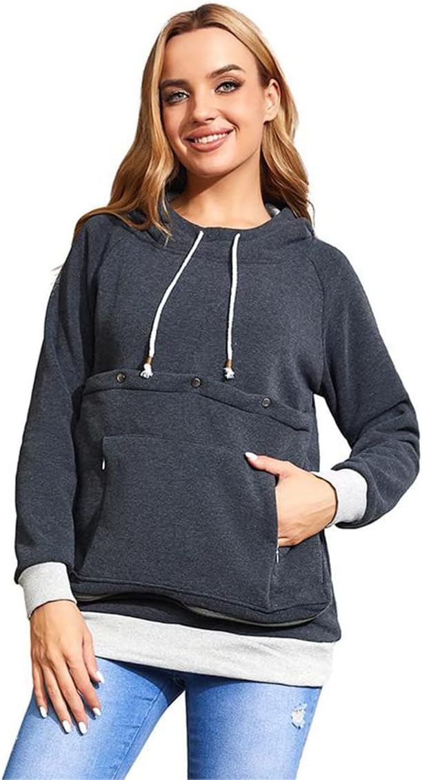 LINYUCHEN Cat Dog Carrier Hoodies – Puppy Kitten Carrying Sweatshirt Large Pet Pocket Pullover Top – Unisex Kangaroo Hoodies