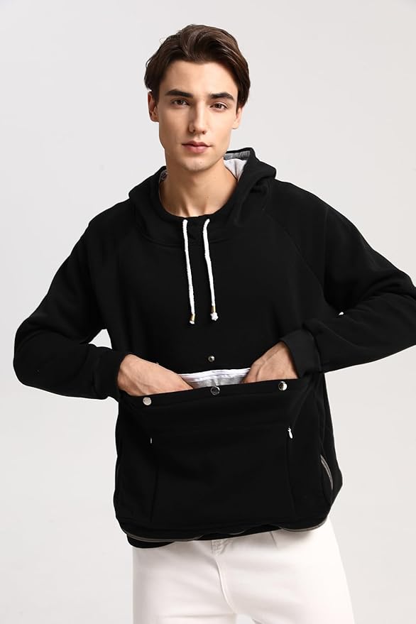 Unisex Cat Pouch Hoodie Long Sleeve Kitten Puppy Holder Hoodies Front Large Pouch Pet Carrier Sweatshirt