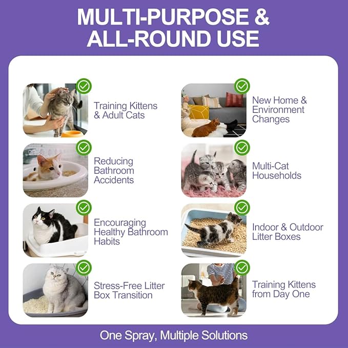 Cat Litter Training Spray – 150ml Natural Attractant for Cats & Kittens – Helps Guide Proper Litter Box Use – Indoor Toilet Training Aid
