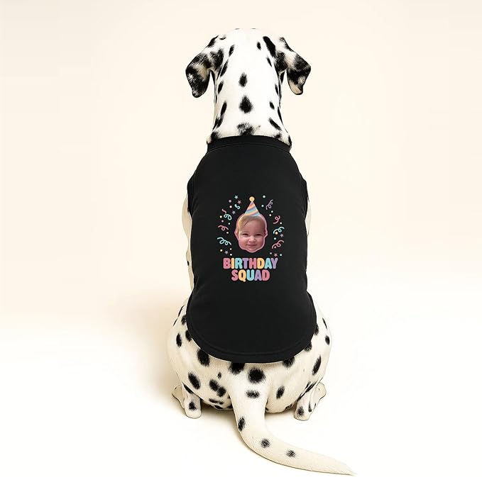 Birthday Vibes Only Dog Tee Shirt | Sleeveless Breeds | Birthday | Party | Celebration |Black, Small 1613