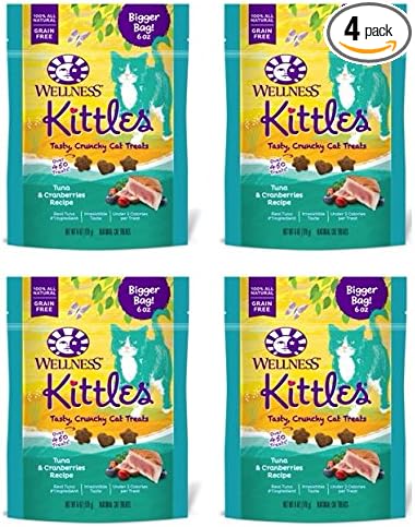 Wellness Kittles Cat Treat Value Pack - Tuna & Cranberries Flavor - 6 oz Each (4 Pack)