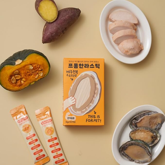 Generic FROMHALLA Stick Jeju, Puree Sticks for Dogs & Cats, Pet Treats, Grain-Free, 9g x 10 Sticks (9g x 10 Sticks, Jeju Abalone Fillet)