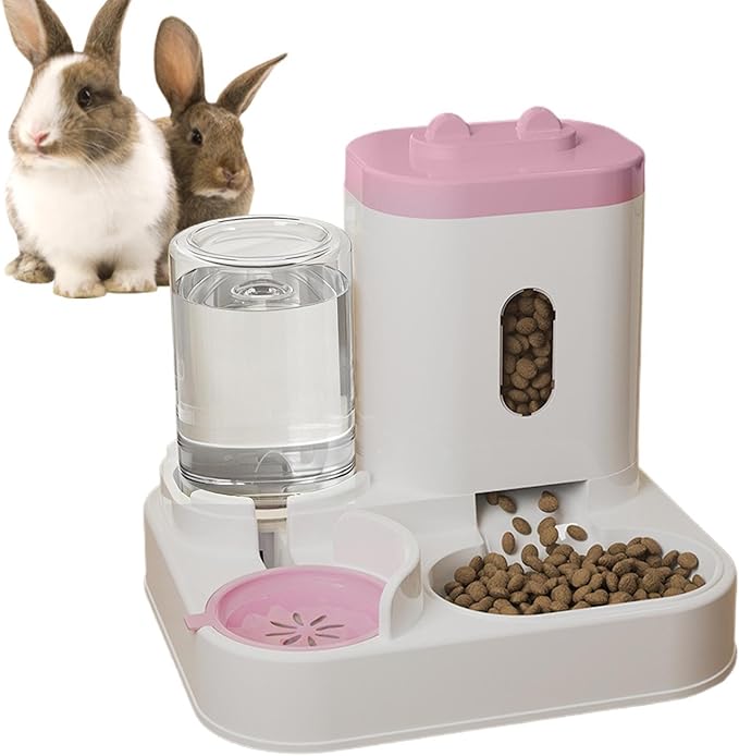 Automatic Cat Feeder - Food Water Dispenser, Cat Automatic Feeder for Timed Meal Management, Robust Animal Piece, Pet Care Item with Flow Supply, Seamless Provision Unit for Feeding