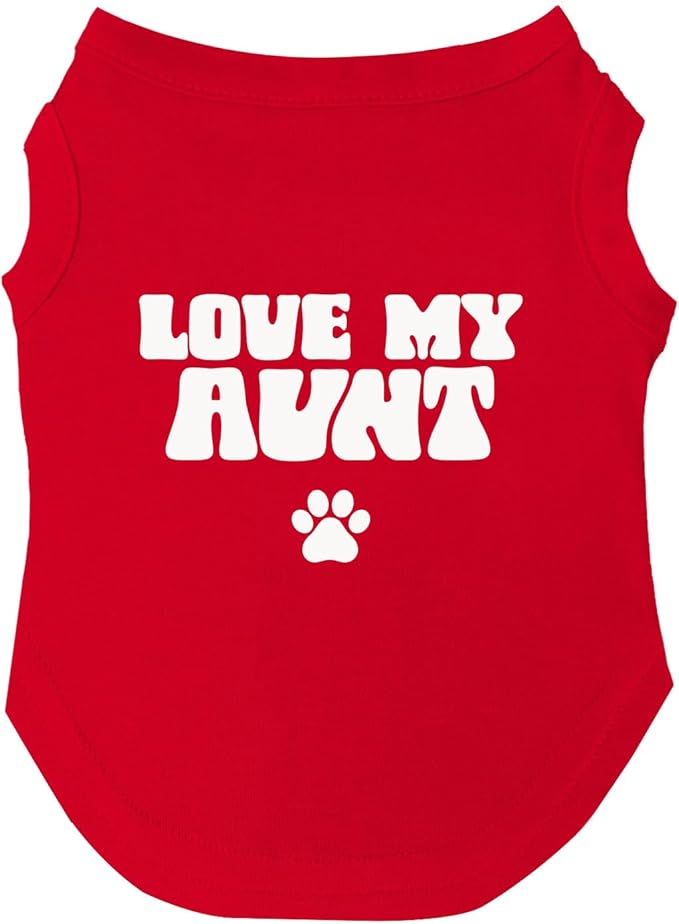 Love My Aunt Dog Tee Shirt | Sleeveless Breeds | Mother's Day | Aunt Gift | Best Auntie & Sister | Valentine's Day |Red, 4X-Large 1347
