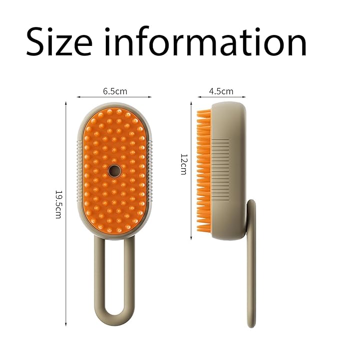 4 in 1 Cat Steam Brush for Shedding with Foldable Handle, Pet Hair Cleaning Brush Comb Anti-Static Pet Grooming Tool for Cats and Dogs Steam,Massage,Cleaning,Shedding & Combing (Brown)