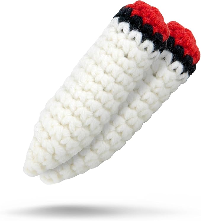 LIT LABS Catnip Doobies Toy Kittie J's Pre-Rolled Cone Form 3 inches Long - Handmade Crocheted - Entertain Your Cat with Hilarious Cartoon J's: Perfect Cat Gift, Comes in a 2-Pack