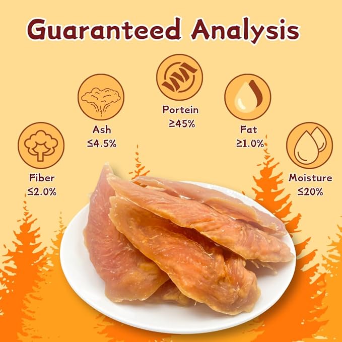 Chicken Jerky Dog Treats, Slow-Roasted Chewy Snacks for Training, for Medium & Large Dogs,Grain-Free, High-Protein Chewy Dog Training Treats, 1.1 Pound