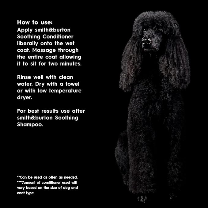 smith&burton Soothing Lustre Set - Shampoo, Conditioner, Cologne Spray for Dogs & Cats, Calming Grooming System for Sensitive Skin, Puppies to Seniors, Hairless Breeds, Greasy Coats, 16.9 Fl oz