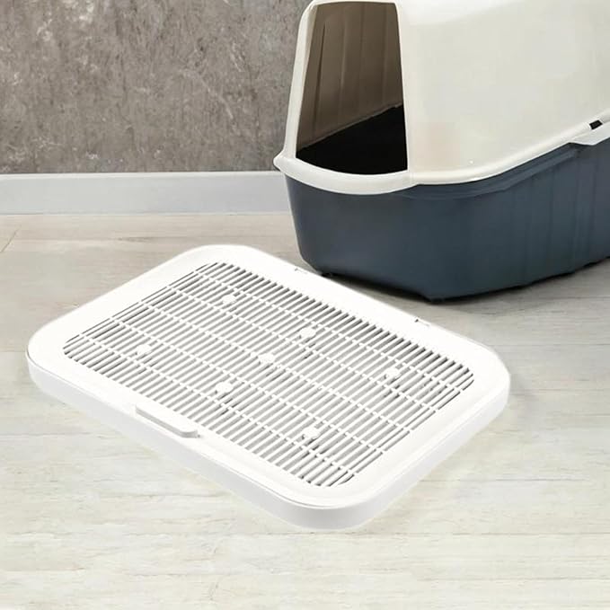 HouseVibe Cat Litter Mat with Double Layer Design, Litter Trapping Floor Mat for Cats, 15.75x11.81 Inch Reusable Waterproof Scatter Control Pad for Pet Supplies- Beige