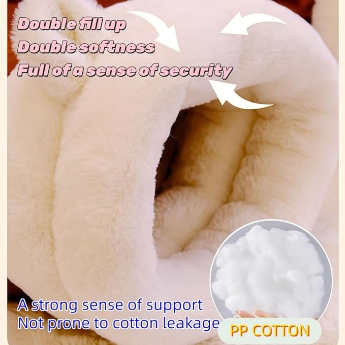 Winter Warming Cat Sleeping Bag，Soft Plush Sleeping Bag for Indoor Cats，Cozy Pet Nest for Cats and Dogs, Portable Calming Pet Nests，Cat Cave Bed Self Warming (Leather, Large（22.5 * 18.8 in）)