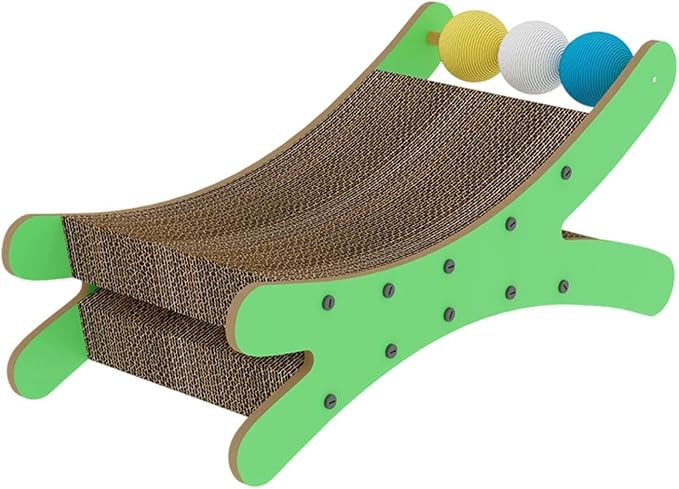 Cat Couch Scratcher Scratching Pad Modern Pet Furniture Cardboard Scratching Nest Cat Bed for Resting Playing Sleeping- Green