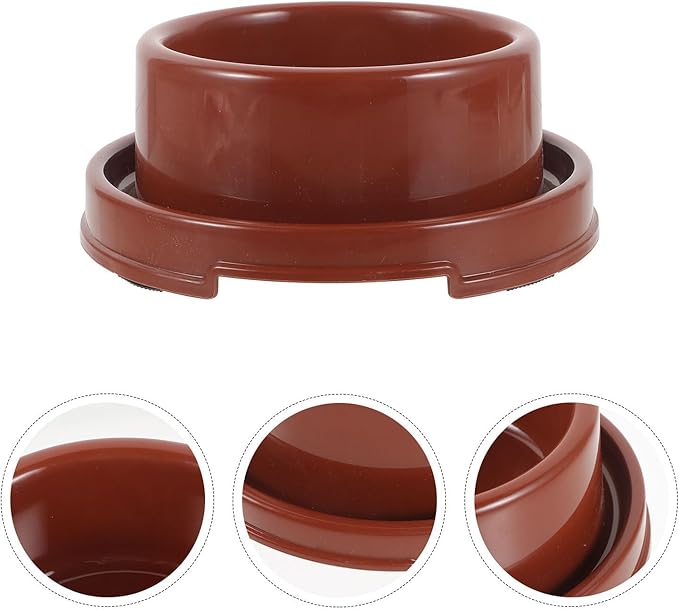 Totority Anti-Slip Plastic Pet Bowl for Dogs and Cats, Brown Round Dog Feeder Bowl with Sturdy Pp Material, Suitable for Puppy Feeding and Watering at Home Or Travel