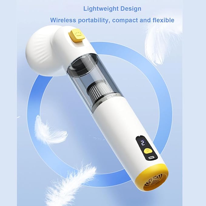 Handheld Pet Grooming Vacuum, High Efficiency Portable Dog Cat Hair Remover with Adhesive Design, for Car Home Sofa Bed Linen
