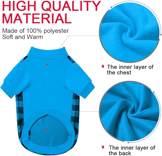 Ugly Christmas Dog Sweater – Soft & Warm Turtleneck Dog Outfit with Leash Hole, Cold-Weather Coat for Dogs & Cats, Perfect for Christmas (Blue, Small)