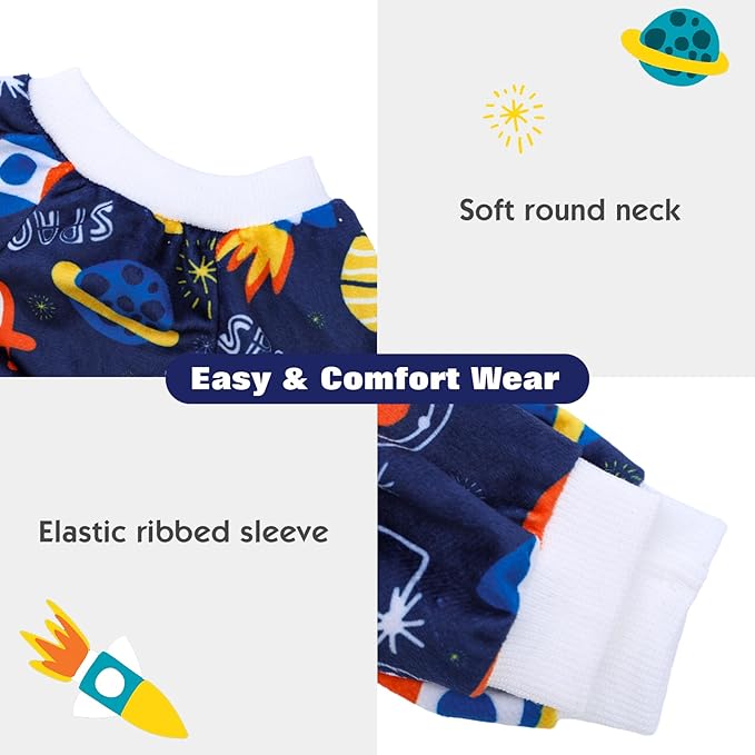 CuteBone Fleece Dog Pajamas Clothes Puppy Jammies Pet Apparel Cat Onesie for Chihuahua Yorkie Frenchies P317M