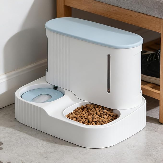 Automatic Cat Feeder and Water | 2 in 1 Puppy Water Feeder - 3L Detachable Automatic Cat Food Dispenser,for Kitten Puppy Home Indoor Vacation Feeding Watering