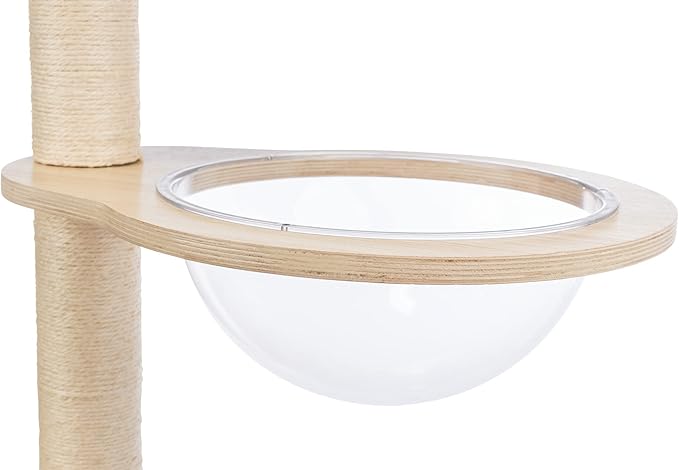 Trixie Mateo Wall Mounted Cat Tree – Jute & Plush Wall System with Hammock, Condo & Platforms – Compact Cat Furniture for Indoor Cats – Natural/White, 25.59" x 21.65" x 54.33"