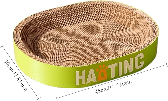 Large Cat Scratcher Bed, Anti-Tip Cardboard Scratching Lounge Couch for Indoor Cats & Kittens, Durable Scratch Pad Bed Furniture Protector(17.72''X3.54''X11.81'')