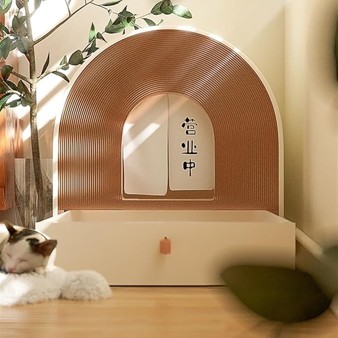 Pet Supplies, Enclosed Cat Litter Box with Hood & Scoop, Large Space Drawer Tray