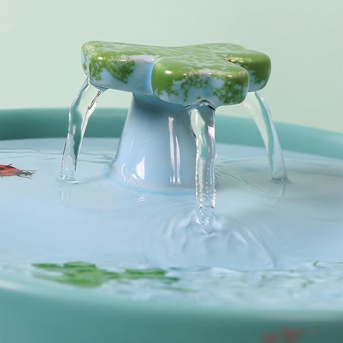 GeRRiT Ceramic Cat Water Fountain Ultra-Quiet Pet Drinking Bowls Pet Water Dispenser Pet Fountain Indoor USB Water Fountains Pet Water Dispenser
