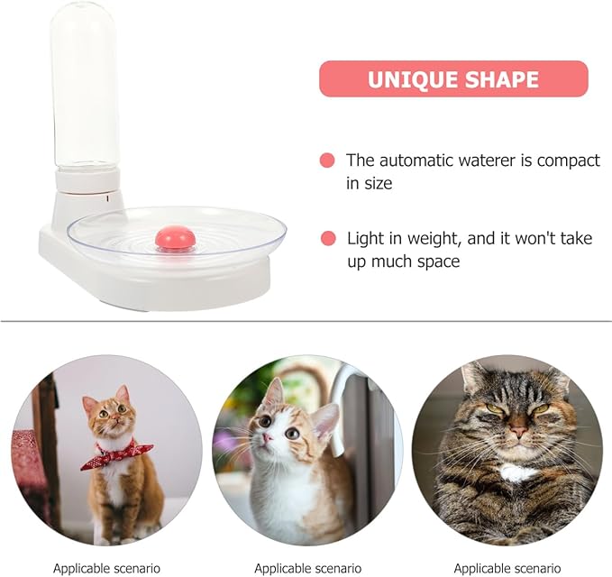 Ipetboom Automatic Pet Water Dispenser for Dogs Cats: 420ml Pets Water Fountains, White Waterer with Filter Easy to Fill