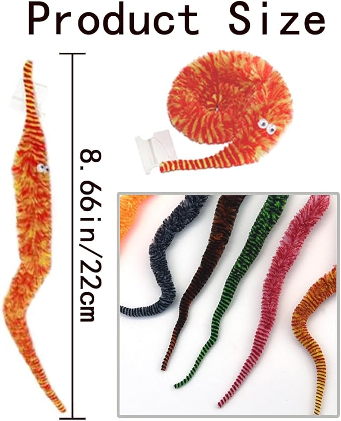 KuuGuu 24 PCS Cat Worm Toy Zebra Print Feather Worm Teaser Refills Attachment Cute Cat Wand Replacement Interactive Wand Accessories for Fishing Pole Toy Teaser for Indoor Cats Kitten